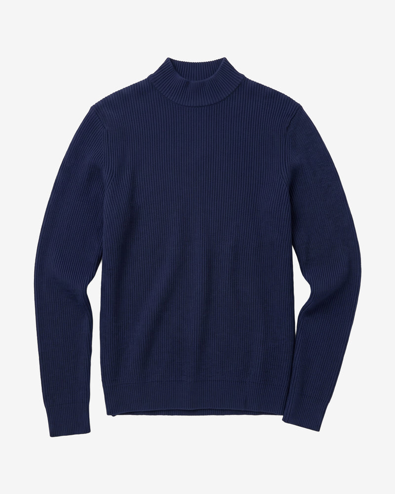 KnowledgeCotton Apparel - WMN Merino rib mock neck long sleeve t-shirt Knits 1001 Total Eclipse