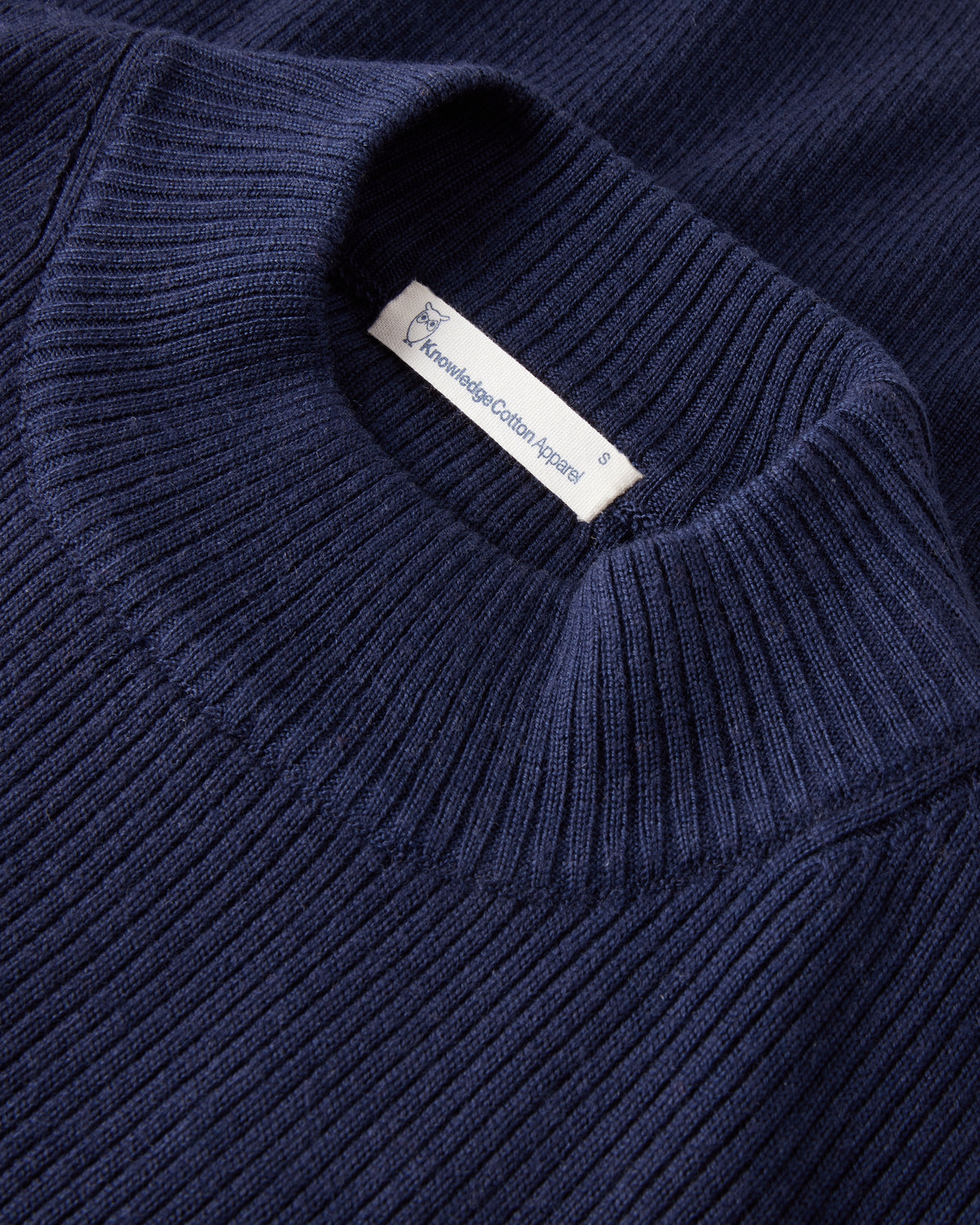 KnowledgeCotton Apparel - WMN Merino rib mock neck long sleeve t-shirt Knits 1001 Total Eclipse