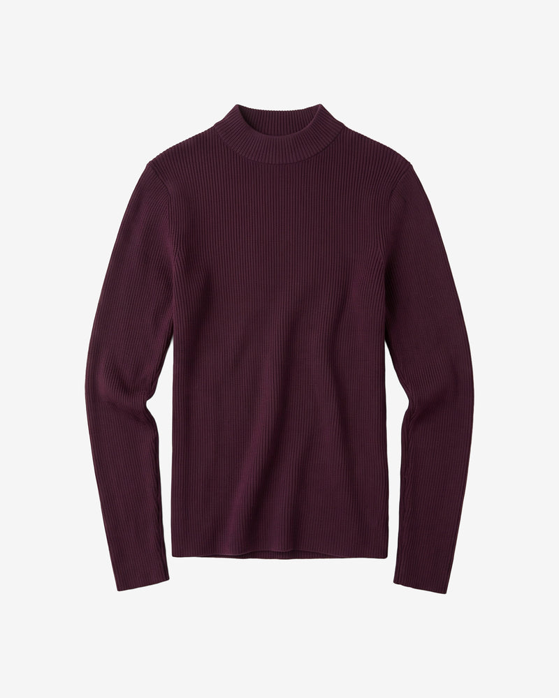 KnowledgeCotton Apparel - WMN Merino rib mock neck long sleeve t-shirt Knits 1281 Fig