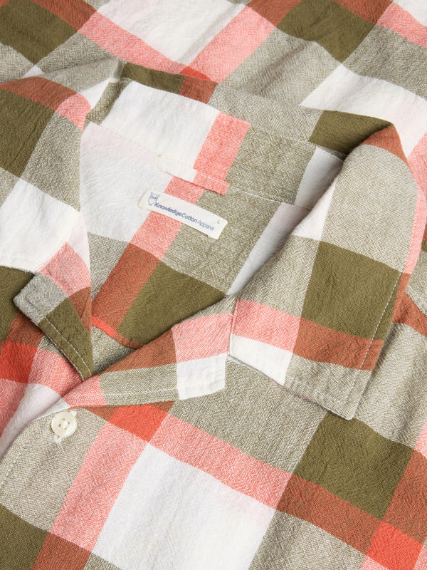 KnowledgeCotton Apparel - MEN Organic Cotton Checked Shirt GOTS/Vegan Shirts 7030 Beige check
