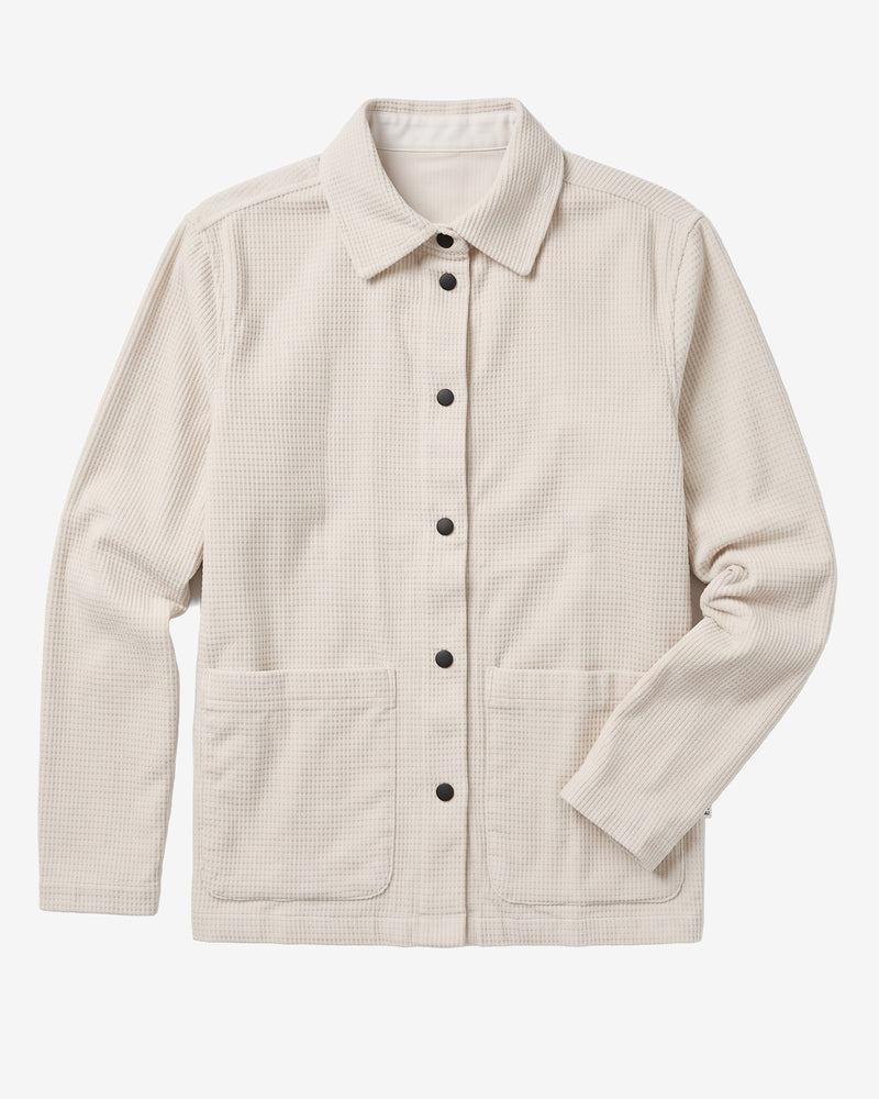 KnowledgeCotton Apparel - WMN Organic Cotton Corduroy Overshirt GOTS Overshirts 1387 Egret