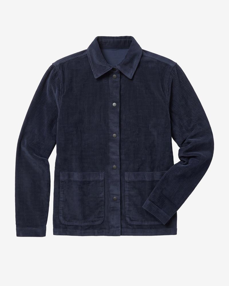 KnowledgeCotton Apparel - WMN Organic Cotton Corduroy Overshirt GOTS Overshirts 1412 Night Sky