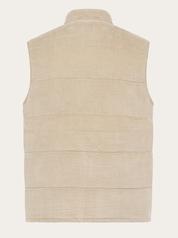 KnowledgeCotton Apparel - MEN Organic Cotton Corduroy Vest - GRS/Vegan PETA Vests 1228 Light feather gray