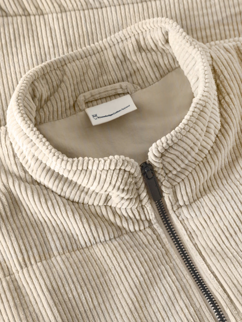 KnowledgeCotton Apparel - MEN Organic Cotton Corduroy Vest - GRS/Vegan PETA Vests 1228 Light feather gray