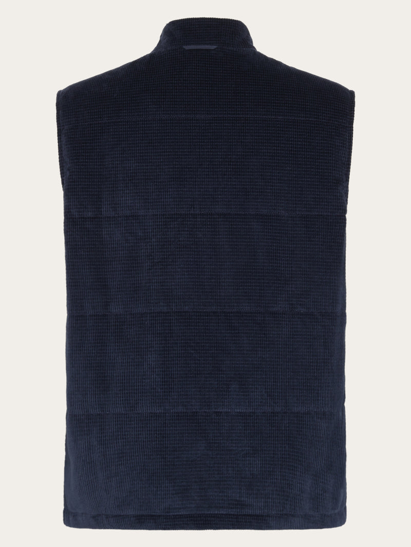KnowledgeCotton Apparel - MEN Organic Cotton Corduroy Vest GOTS Vests 1412 Night Sky