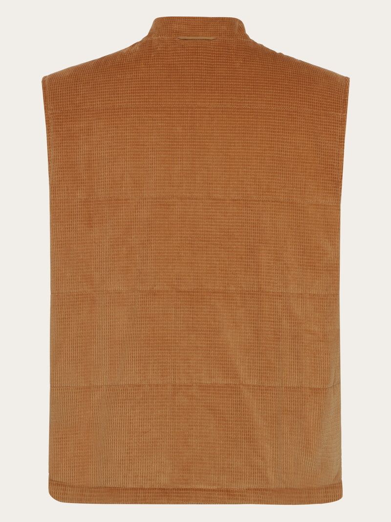 KnowledgeCotton Apparel - MEN Organic Cotton Corduroy Vest GOTS Vests 1484 Apple Cinnamon