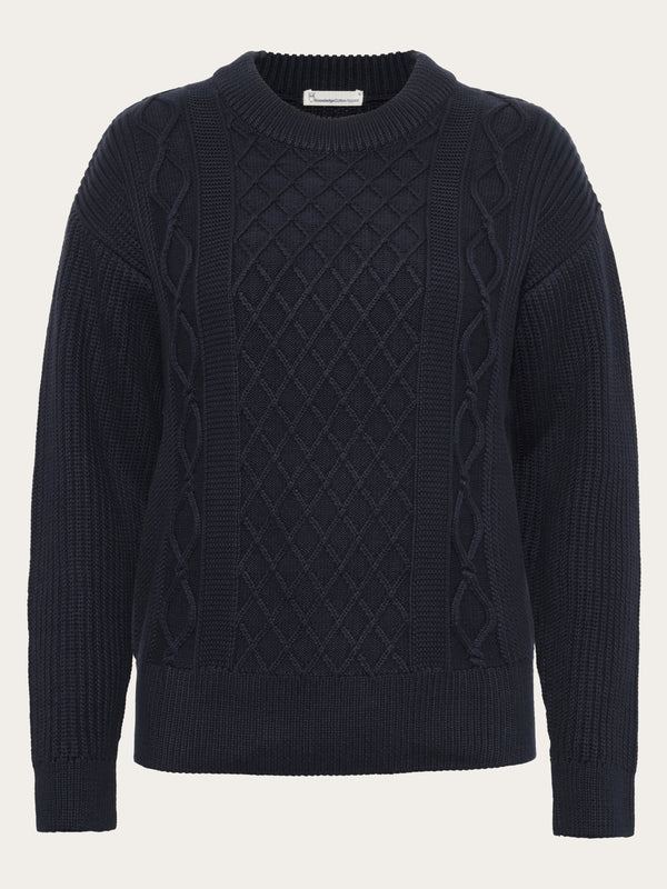 KnowledgeCotton Apparel - WMN Organic Cotton Crew Neck - Regenerative Organic Certified™ - GOTS/Vegan Knits 1412 Night Sky