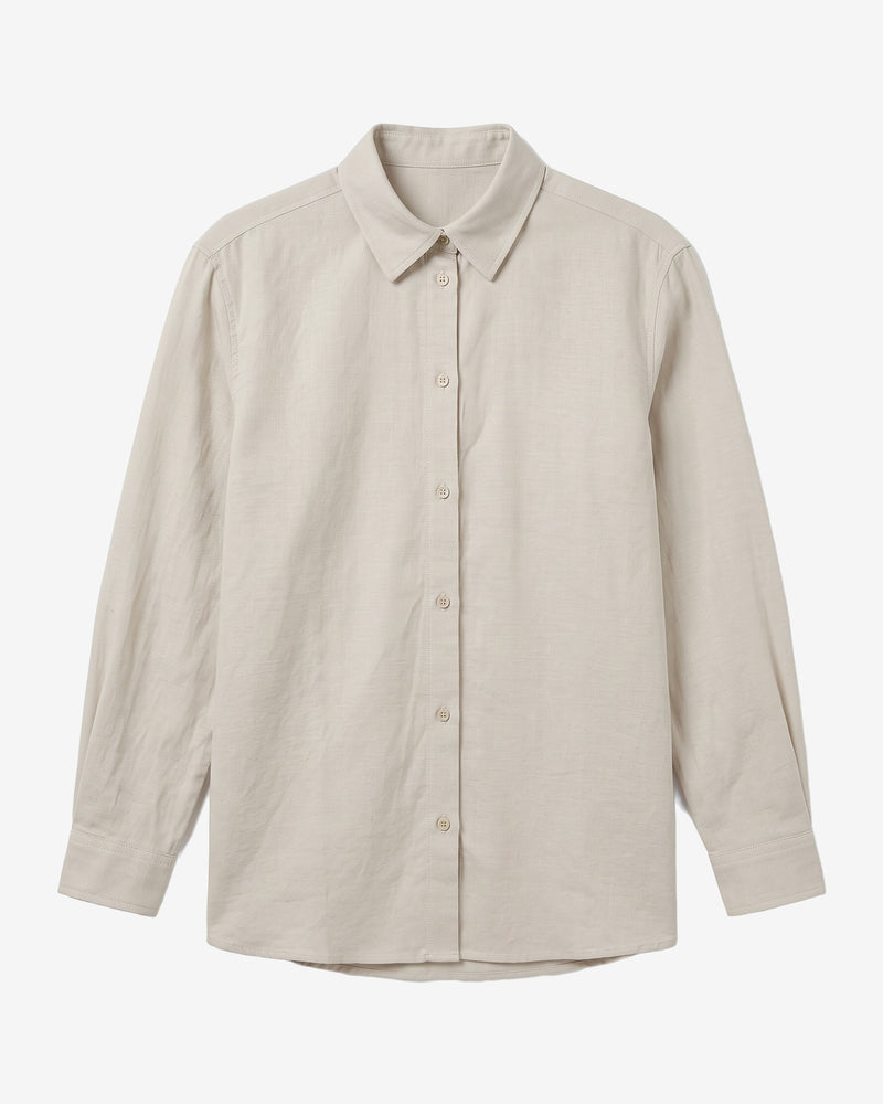 KnowledgeCotton Apparel - WMN Organic Cotton Flannel Shirt GOTS Shirts 1228 Light feather gray