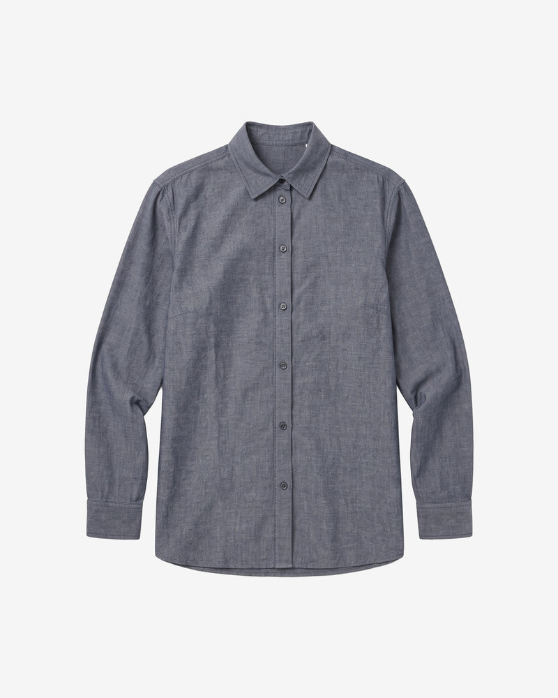 KnowledgeCotton Apparel - WMN Organic Cotton Flannel Shirt GOTS Shirts 1412 Night Sky
