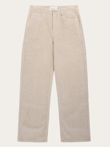 KnowledgeCotton Apparel - WMN Organic Cotton Gale Corduroy Pants GOTS Pants 1228 Light feather gray