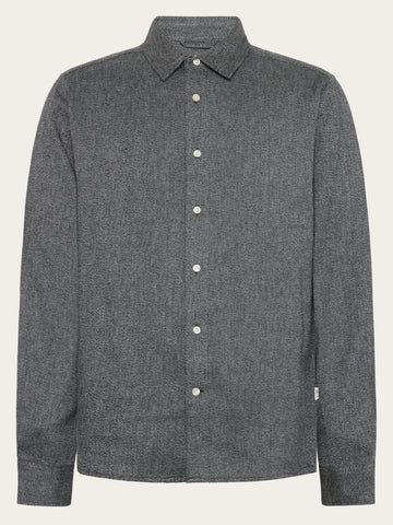 KnowledgeCotton Apparel - MEN Organic Cotton Mélange Shirt GOTS Shirts 1090 Forrest Night