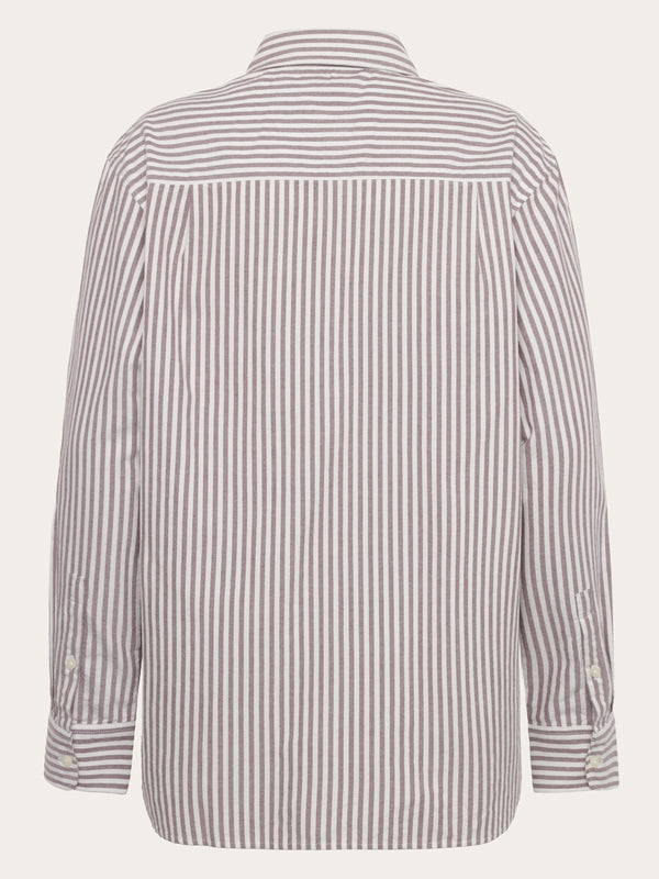 KnowledgeCotton Apparel - WMN Organic Cotton Oxford Shirt GOTS Shirts 8025 Red Stripe