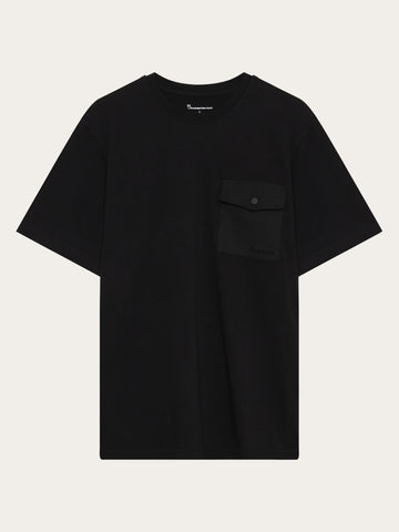 KnowledgeCotton Apparel - MEN Organic Cotton Pocket T-shirt GOTS T-shirts 1300 Black Jet