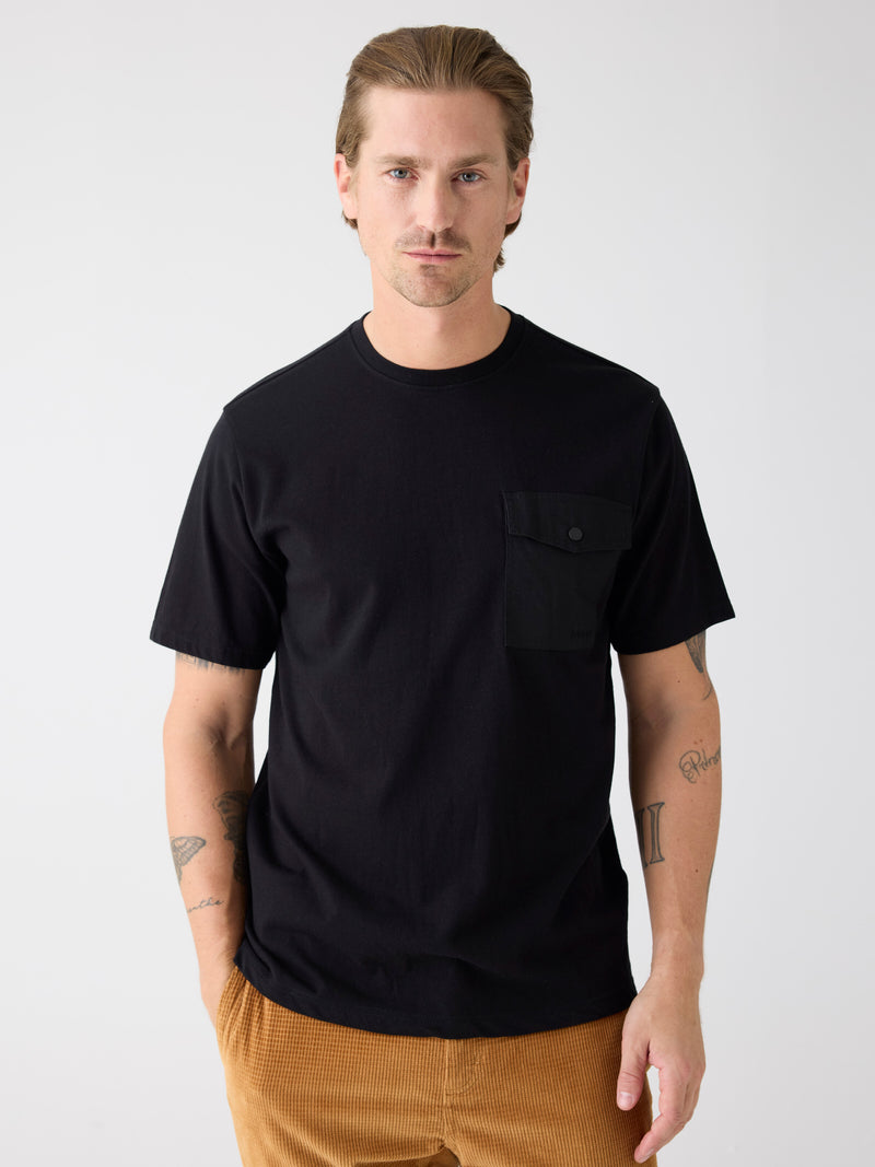 KnowledgeCotton Apparel - MEN Organic Cotton Pocket T-shirt GOTS T-shirts 1300 Black Jet
