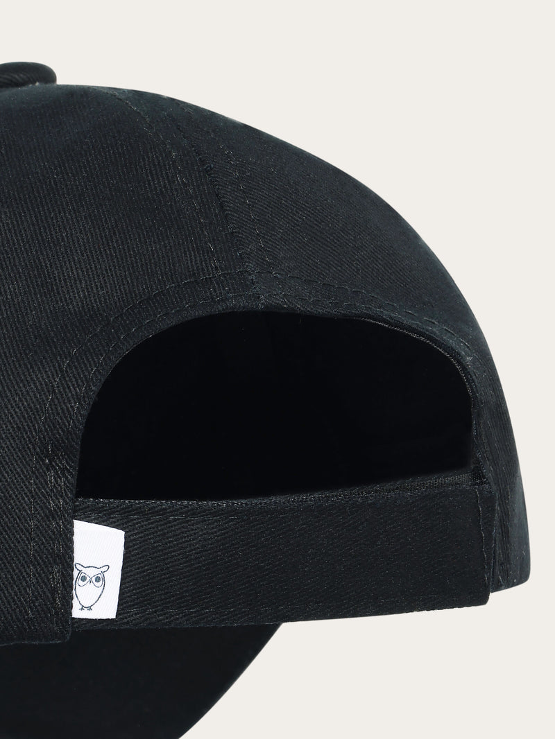 KnowledgeCotton Apparel - UNI Organic Cotton Twill Cap GOTS/Vegan Caps 1300 Black Jet