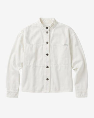 KnowledgeCotton Apparel - WMN Organic Cotton Twill Overshirt GOTS Overshirts 1387 Egret