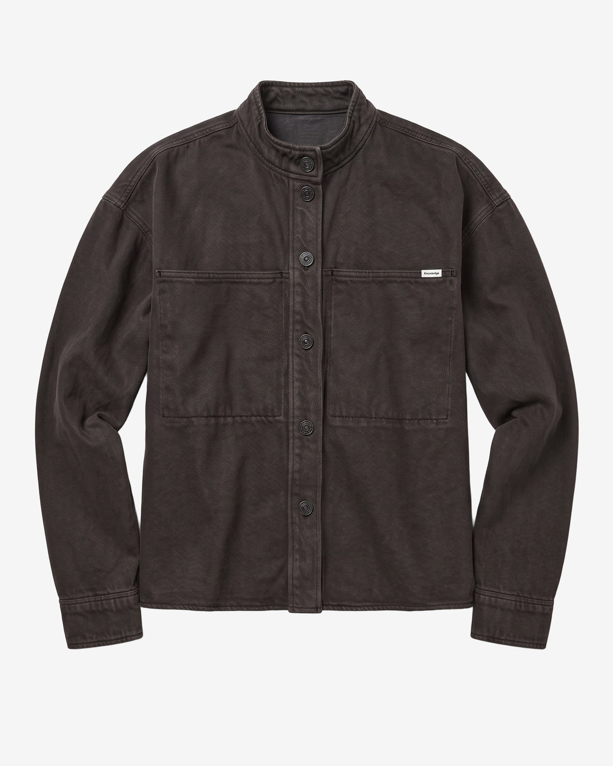 KnowledgeCotton Apparel - WMN Organic Cotton Twill Overshirt GOTS Overshirts 1487 Chocolate Torte