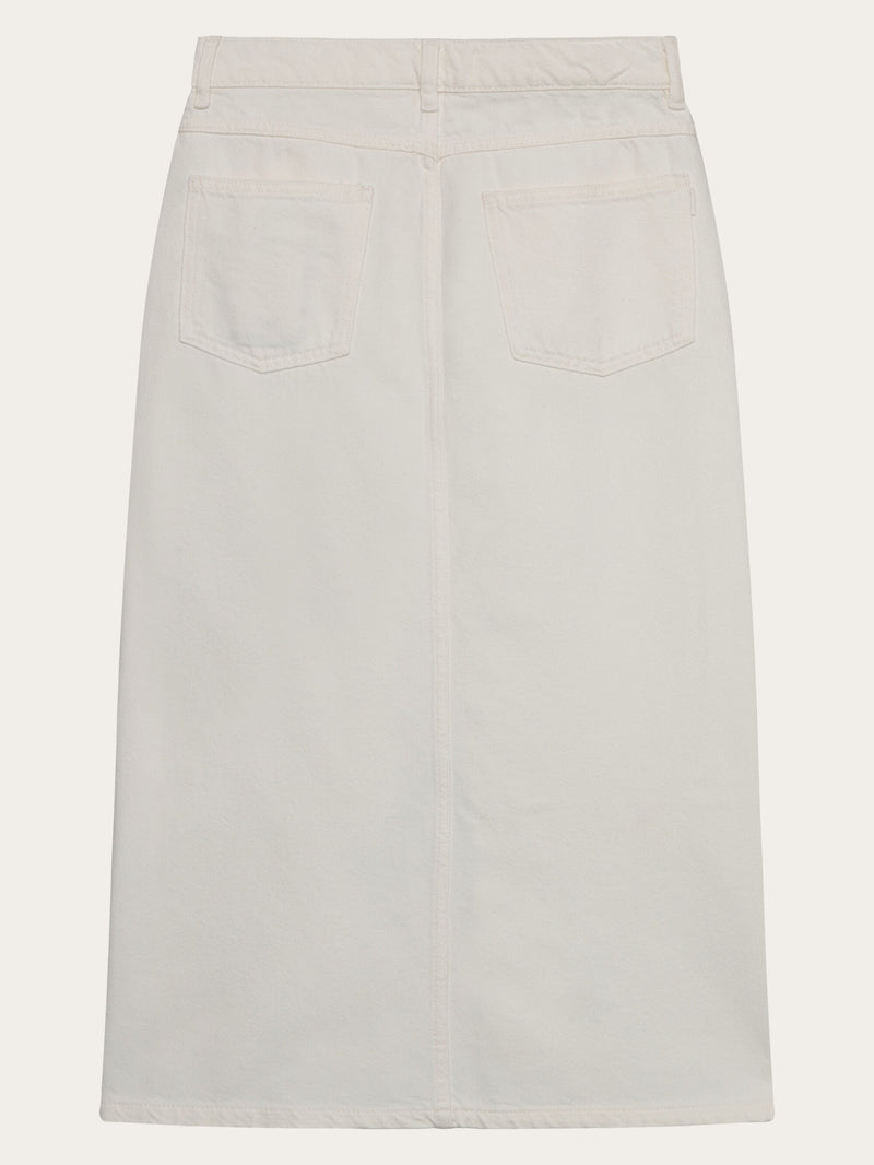 KnowledgeCotton Apparel - WMN Organic Cotton Twill Skirt GOTS Skirts 1387 Egret