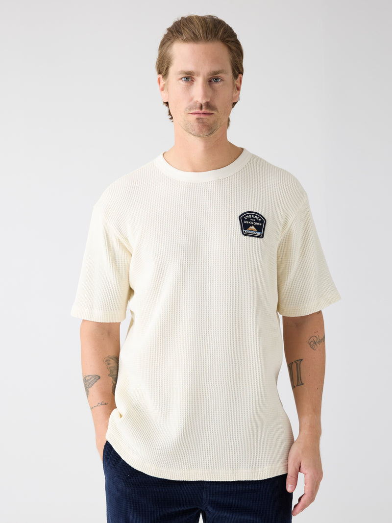 KnowledgeCotton Apparel - MEN Organic Cotton Waffle T-shirt GOTS T-shirts 1387 Egret