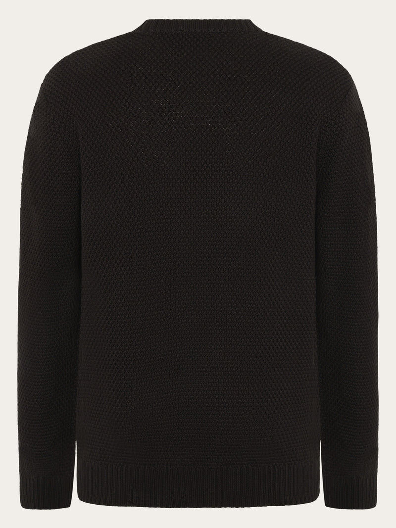 KnowledgeCotton Apparel - MEN Organic Cotton crew neck knit - GOTS/Vegan Knits 1487 Chocolate Torte