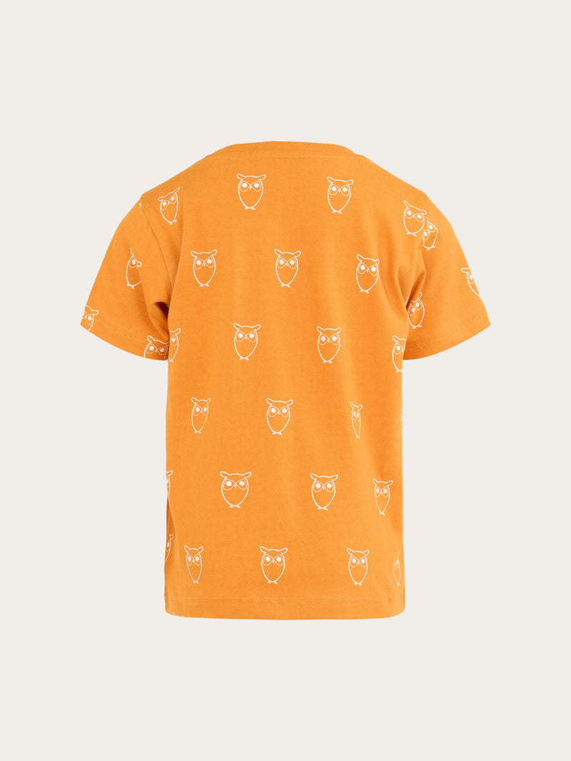 KnowledgeCotton Apparel - YOUNG Owl AOP t-shirt T-shirts 1365 Desert Sun