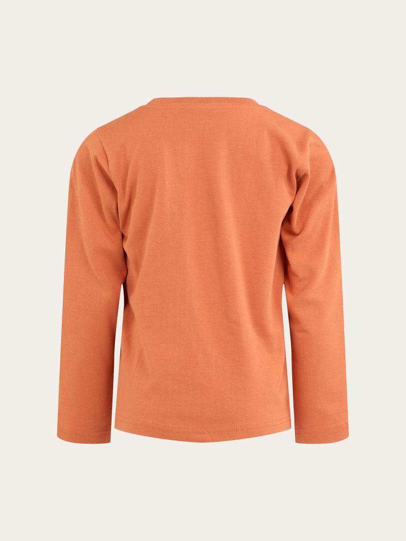 KnowledgeCotton Apparel - YOUNG Owl long sleeve t-shirt Long Sleeves 1367 Autumn Leaf
