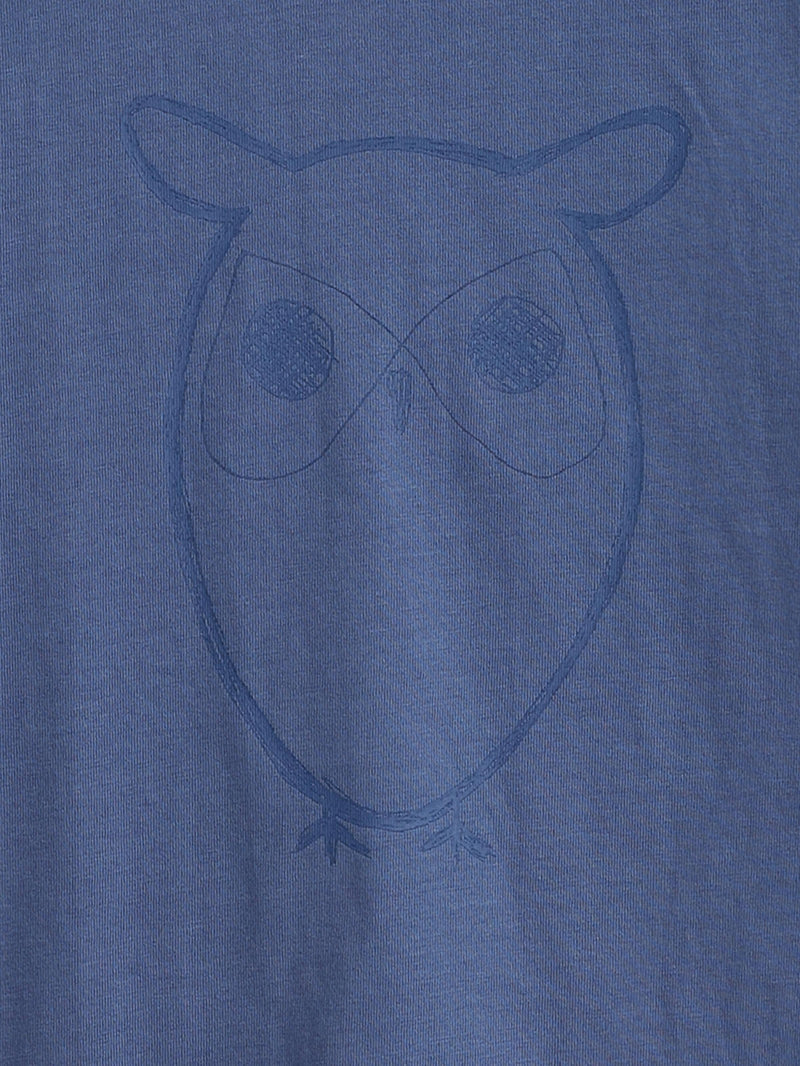 KnowledgeCotton Apparel - YOUNG Owl t-shirt T-shirts 1432 Moonlight Blue