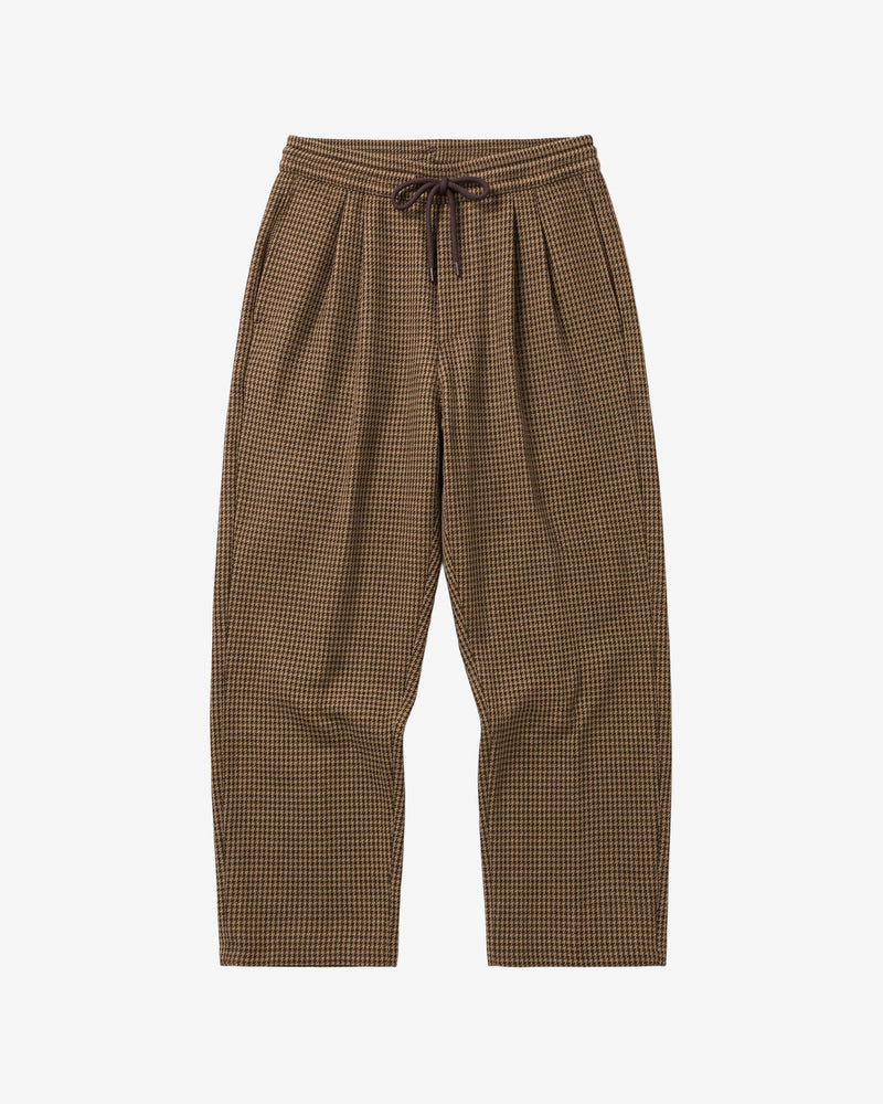 KnowledgeCotton Apparel - MEN Ozone relaxed houndtooth pant Pants 7035 Dark Brown check