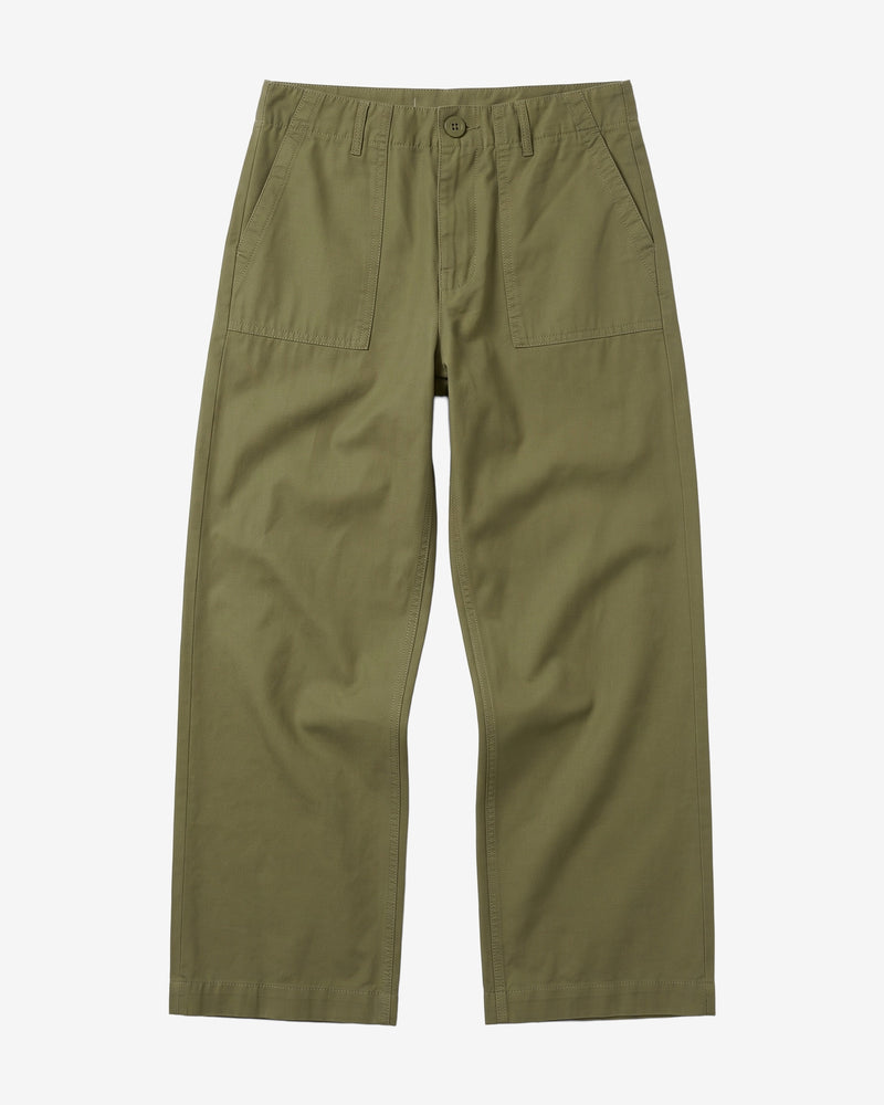 KnowledgeCotton Apparel - WMN POSEY wide slub pants Pants 1068 Burned Olive