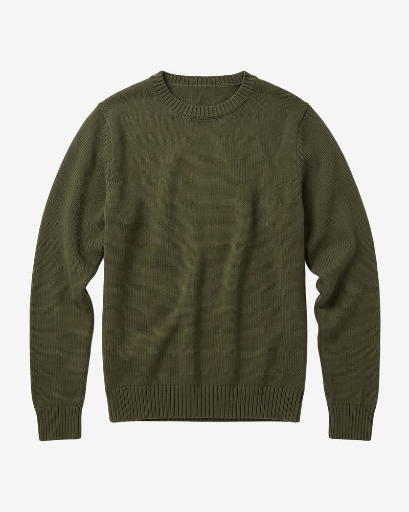 KnowledgeCotton Apparel - MEN Plain knitted crew neck Knits 1090 Forest Night
