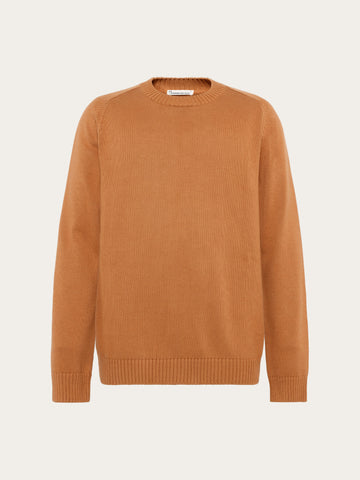 KnowledgeCotton Apparel - MEN Plain knitted crew neck Knits 1499 Lion