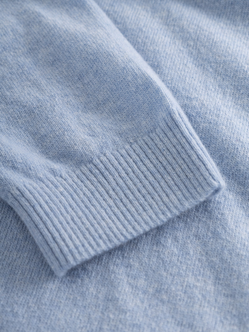 KnowledgeCotton Apparel - MEN Polo wool knit Knits 1322 Asley Blue