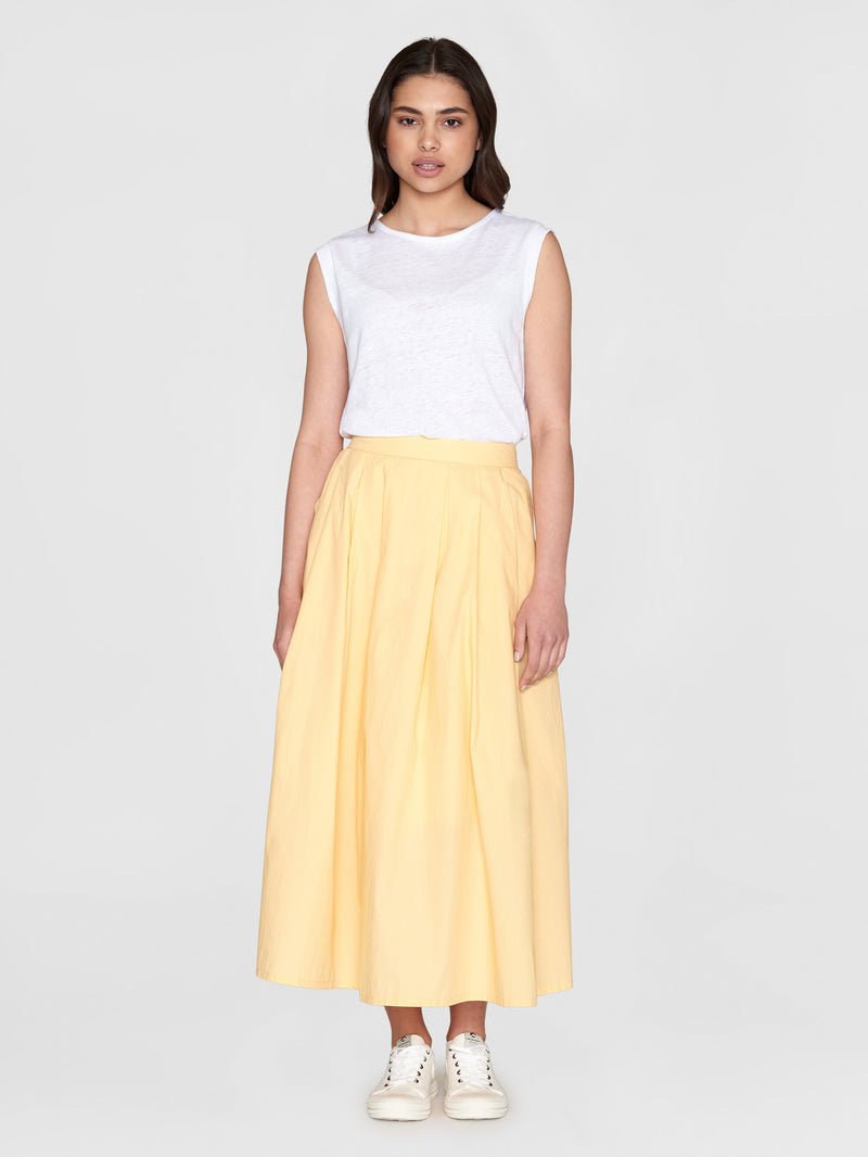 KnowledgeCotton Apparel - WMN Poplin pleated mid-length skirt Skirts 1352 Impala