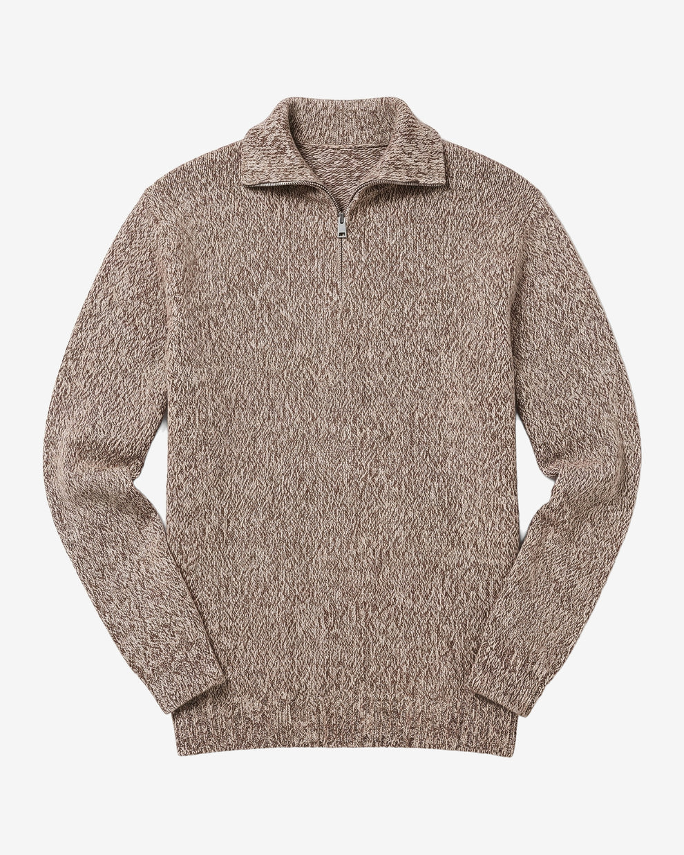 KnowledgeCotton Apparel - MEN Quater zip sweater Knits 5003 Brown multi