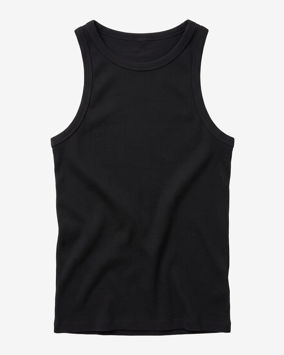 KnowledgeCotton Apparel - WMN Racer rib top T-shirts 1300 Black Jet