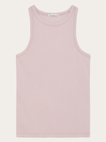 KnowledgeCotton Apparel - WMN Racer rib top T-shirts 1494 Pale Lilac