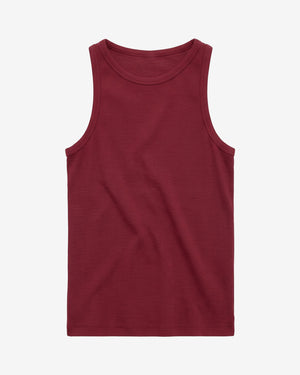 KnowledgeCotton Apparel - WMN Racer rib top T-shirts 1500 Burgundy