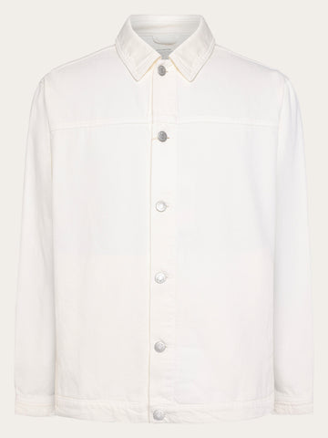 KnowledgeCotton Apparel - UNI Raw twill workwear jacket - GOTS/Vegan Overshirts 1387 Egret