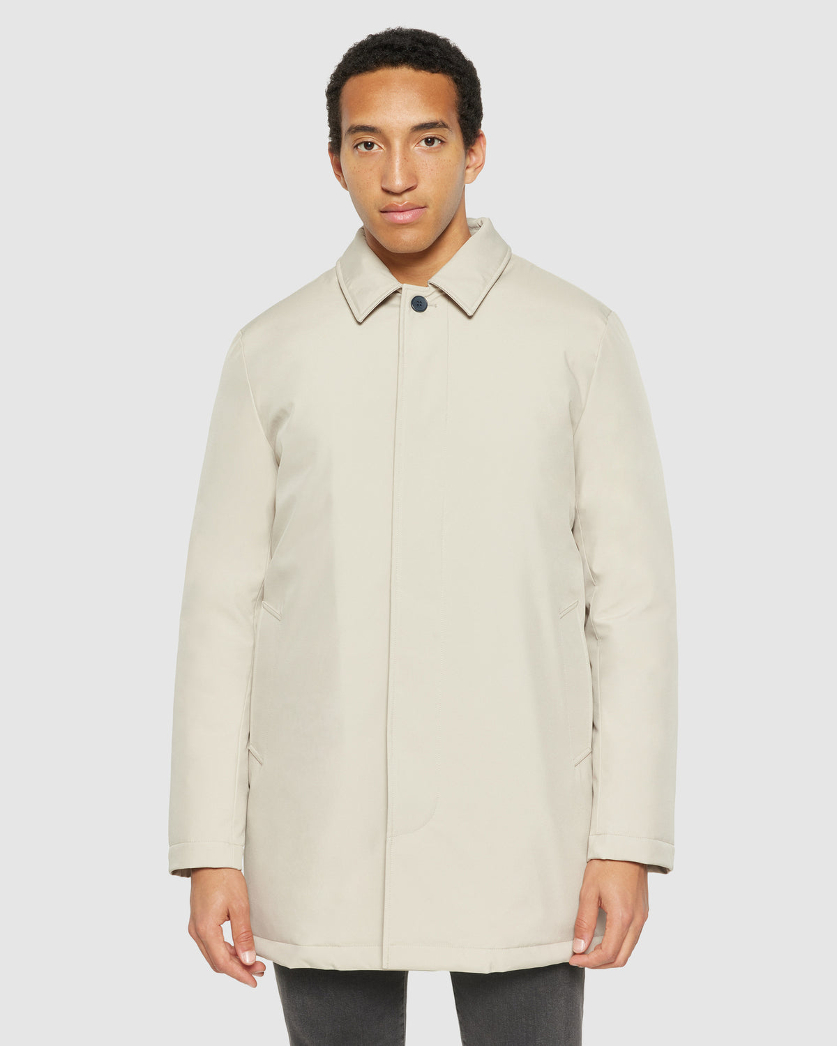 KnowledgeCotton Apparel - MEN Recycled PET Climate Shell Jacket Jackets 1228 Light feather gray