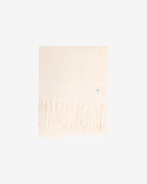 KnowledgeCotton Apparel - UNI Recycled fringe scarf Scarfs 1387 Egret