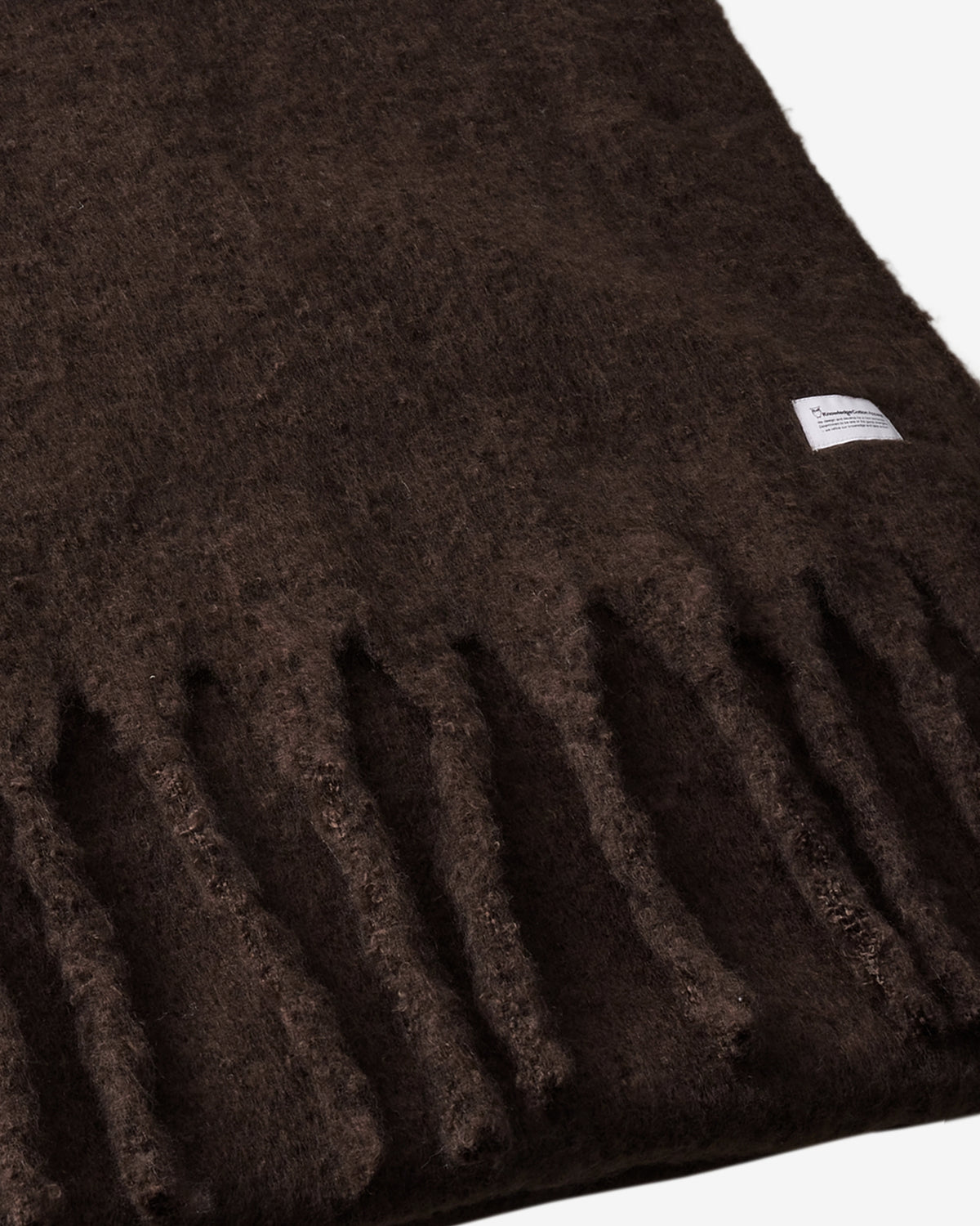 KnowledgeCotton Apparel - UNI Recycled fringe scarf Scarfs 1487 Chocolate Torte