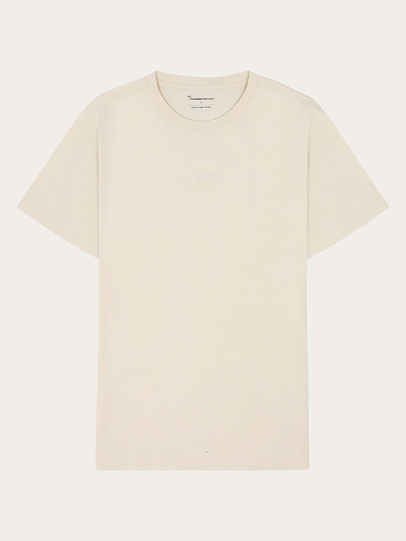 KnowledgeCotton Apparel - MEN Regenerative Organic Cotton Chest Embroidery T-Shirt - GOTS/Vegan T-shirts