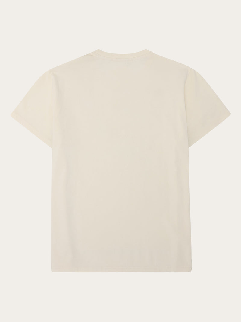KnowledgeCotton Apparel - MEN Regenerative Organic Cotton Chest Embroidery T-Shirt - GOTS/Vegan T-shirts 1387 Egret