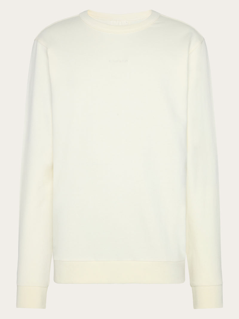 KnowledgeCotton Apparel - MEN Regenerative Organic Cotton Embroidery Crew Neck GOTS/Vegan Sweats 1387 Egret