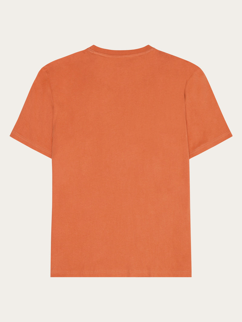 KnowledgeCotton Apparel - MEN Regular big owl front print t-shirt - GOTS T-shirts 1481 Langoustino