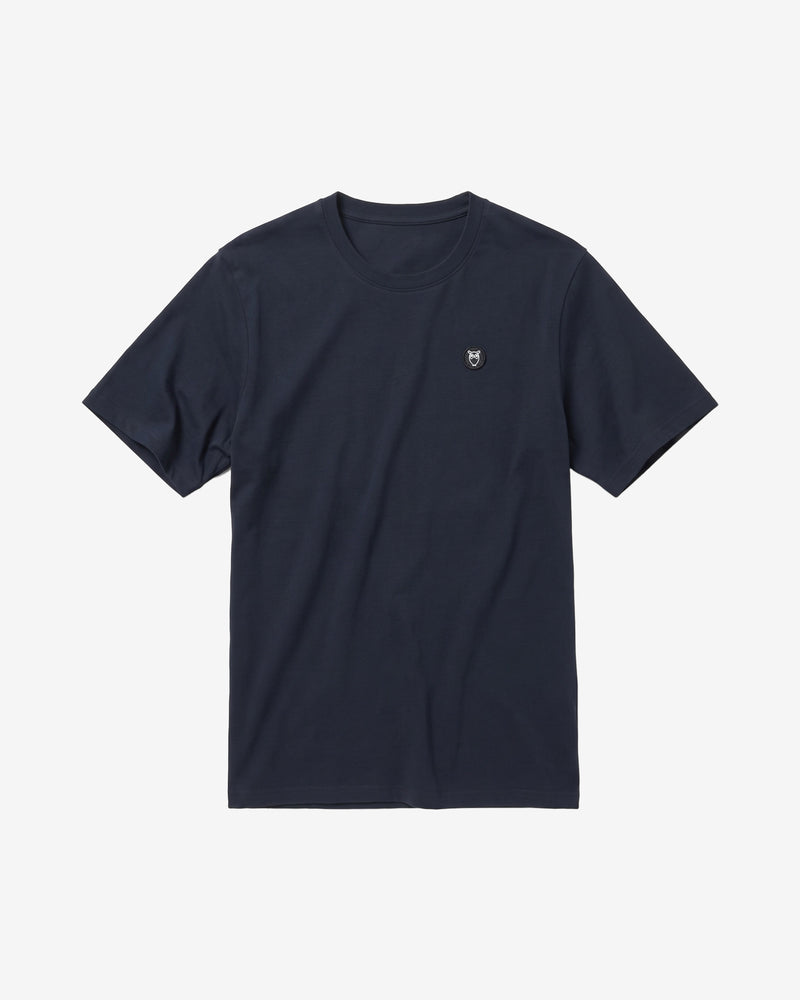 KnowledgeCotton Apparel - MEN Regular fit Badge t-shirt T-shirts 1001 Total Eclipse