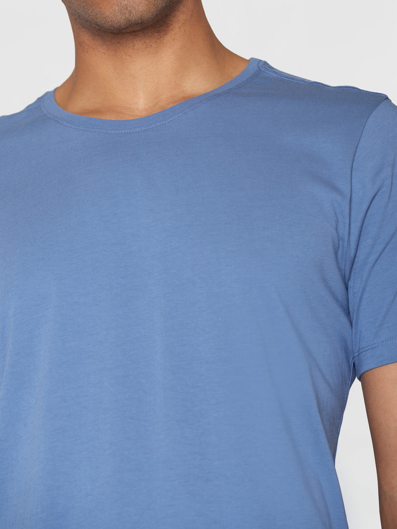 KnowledgeCotton Apparel - MEN Regular fit Basic tee T-shirts 1432 Moonlight Blue