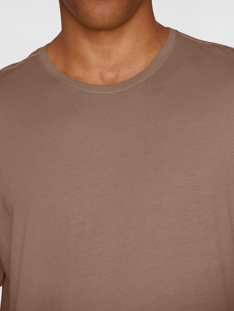 KnowledgeCotton Apparel - MEN Regular fit Basic tee T-shirts 1437 Chocolate Malt