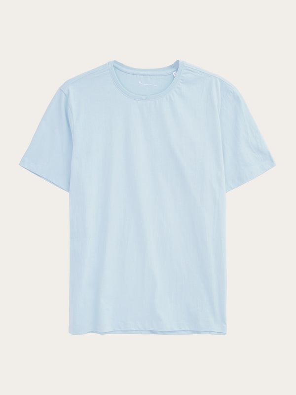 KnowledgeCotton Apparel - MEN Regular fit Basic tee T-shirts 1480 Aqua-Esque