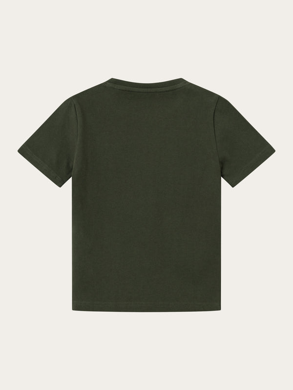 KnowledgeCotton Apparel - YOUNG Regular fit badge t-shirt T-shirts 1090 Forrest Night